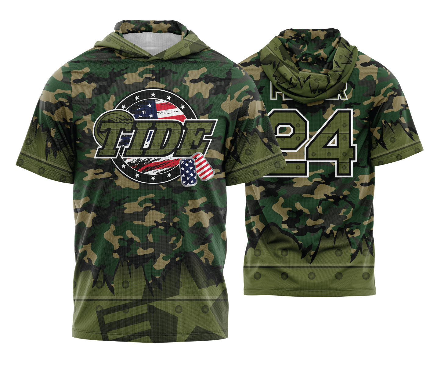 Tide - FDS | Short Sleeve Hooded Batting Jacket w/Kangaroo Pocket
