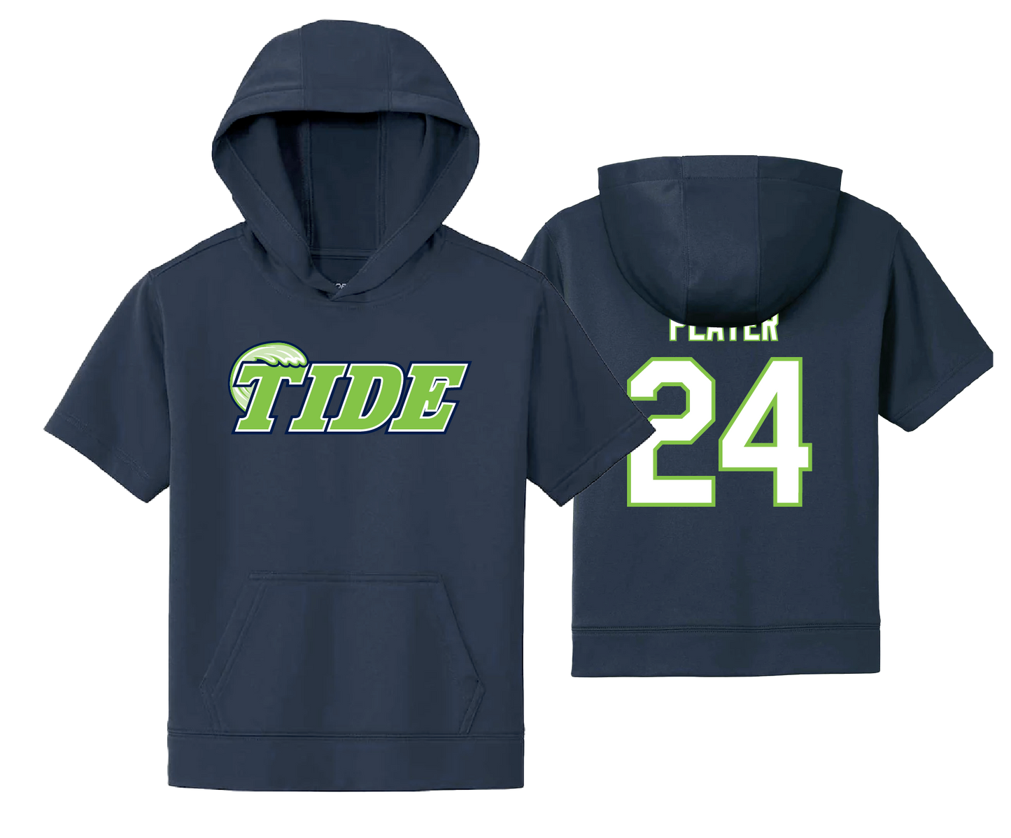 Tide - DTF | Unisex Fleece Short Sleeve Hooded Pullover