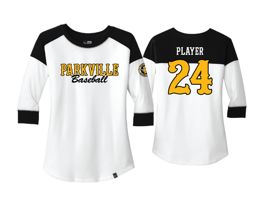 Parkville Baseball - DTF | Women's New Era® 3/4 Sleeve Baseball Tee
