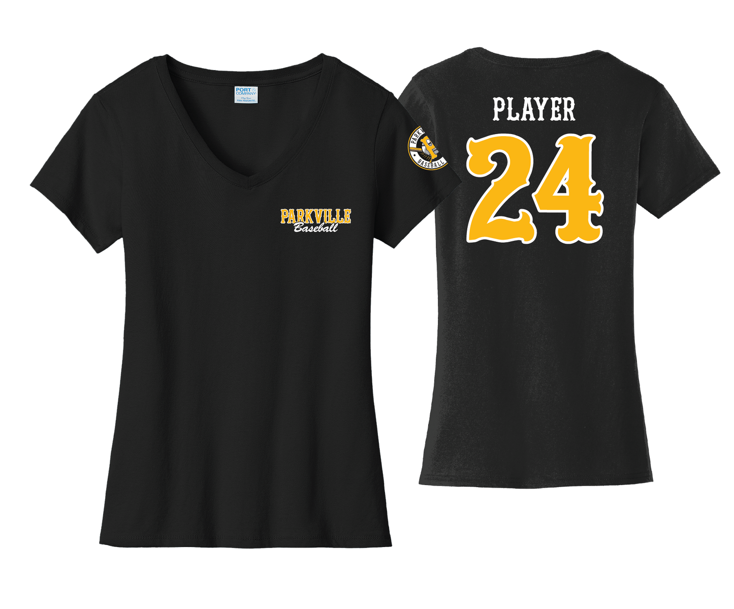 Parkville Baseball - SS Women's V-Neck Cotton Tee