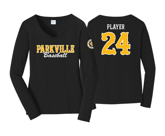 Parkville Baseball - DTF | Women's Long Sleeve Cotton V-Neck Tee