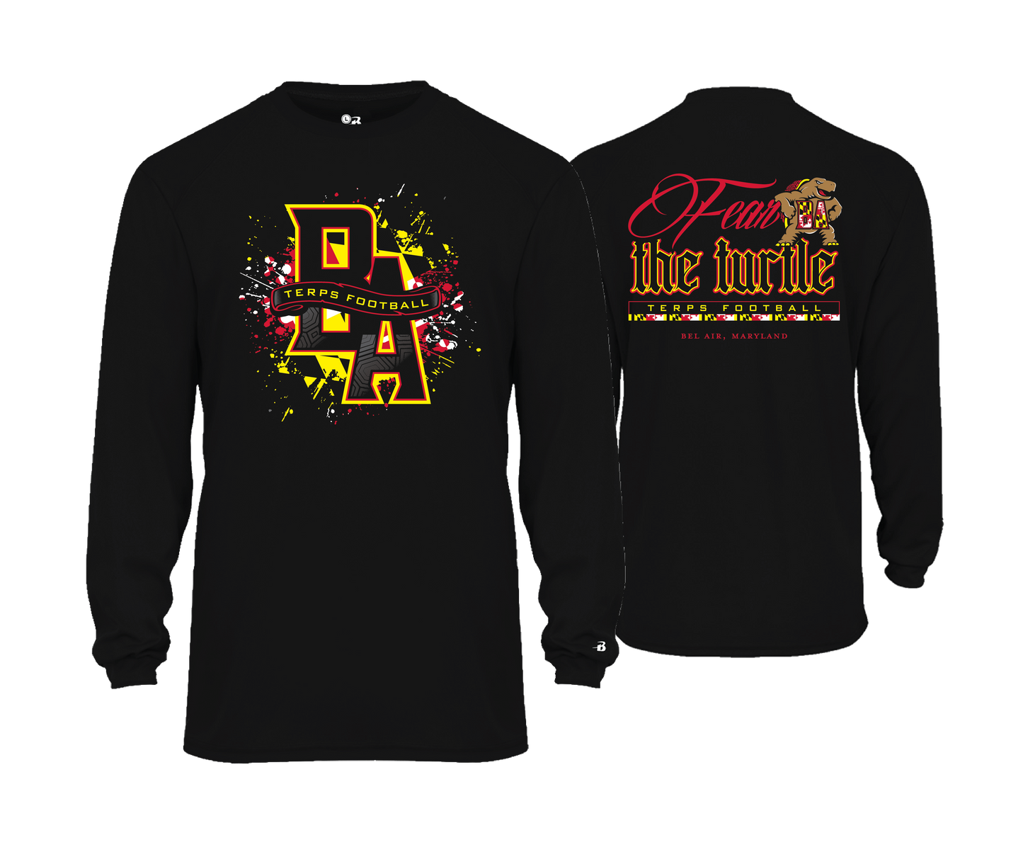 Bel Air Terps - | BLACK | TERPS NATION | FEAR THE TURTLE - DTF Unisex Performance Tee