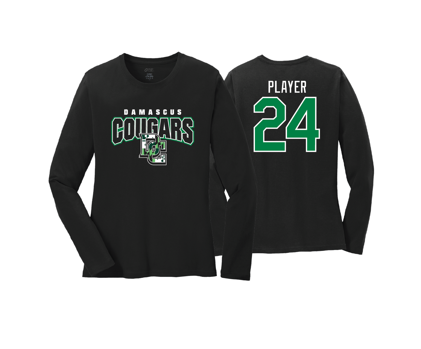 Damascus Cougars - DTF | Women's Long Sleeve Cotton Tee