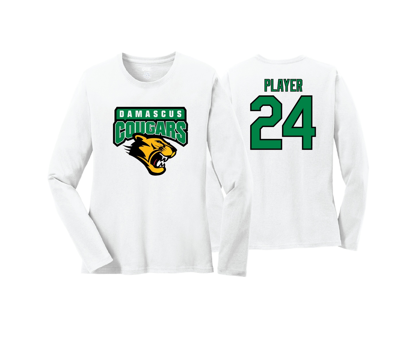 Damascus Cougars - DTF | Women's Long Sleeve Cotton Tee