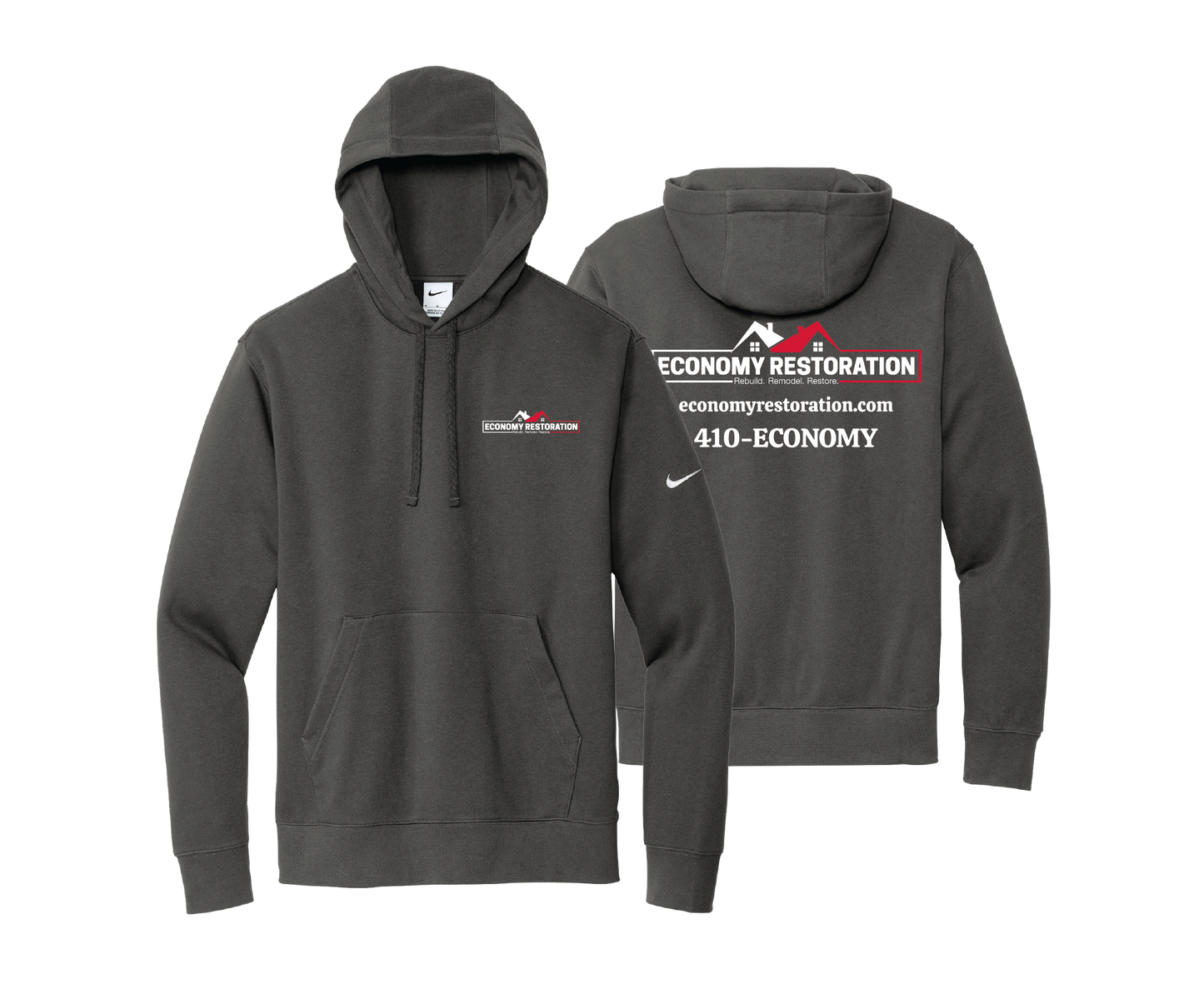 Economy Restoration- Nike Club Fleece Sleeve Swoosh Pullover Hoodie