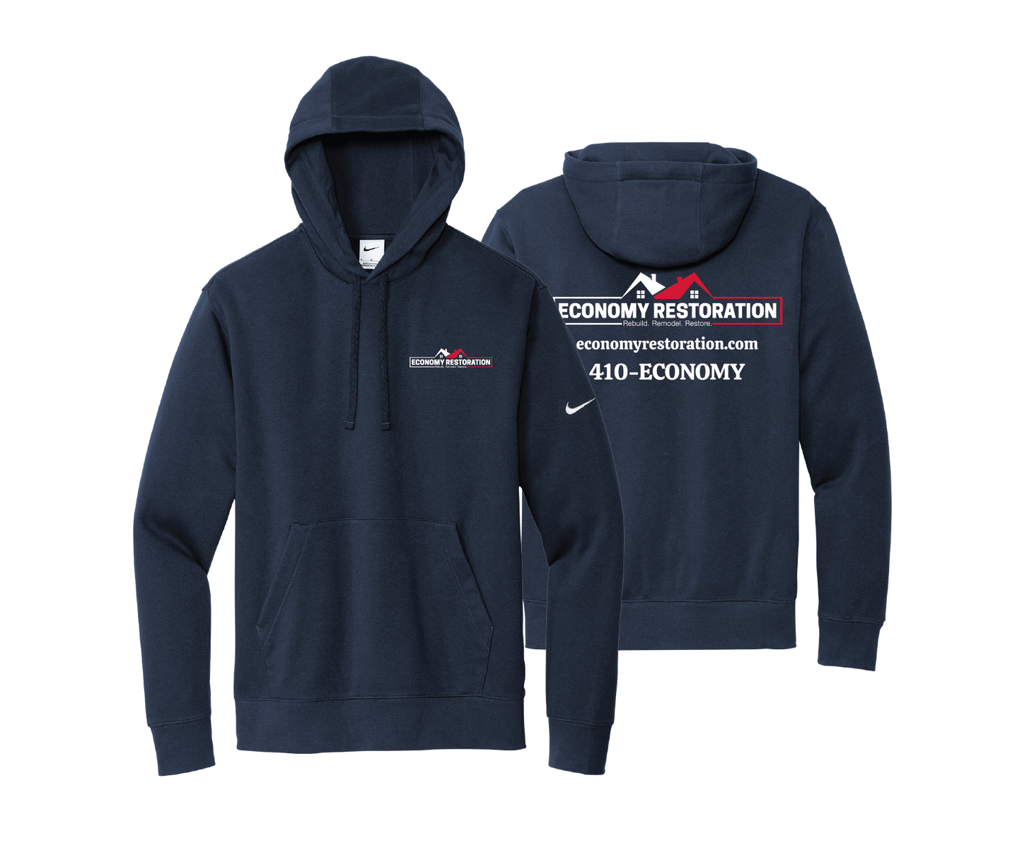 Economy Restoration- Nike Club Fleece Sleeve Swoosh Pullover Hoodie