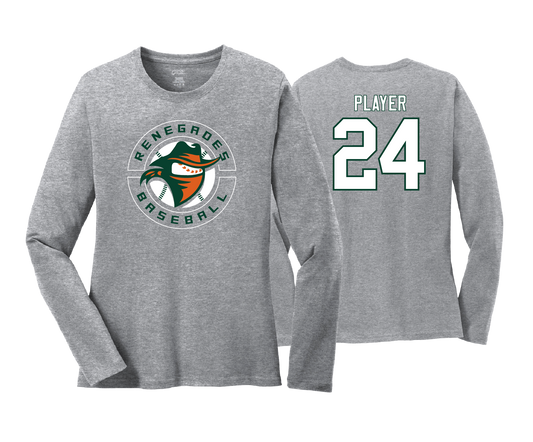 Renegades - Women's LS Heather Grey Cotton Tee