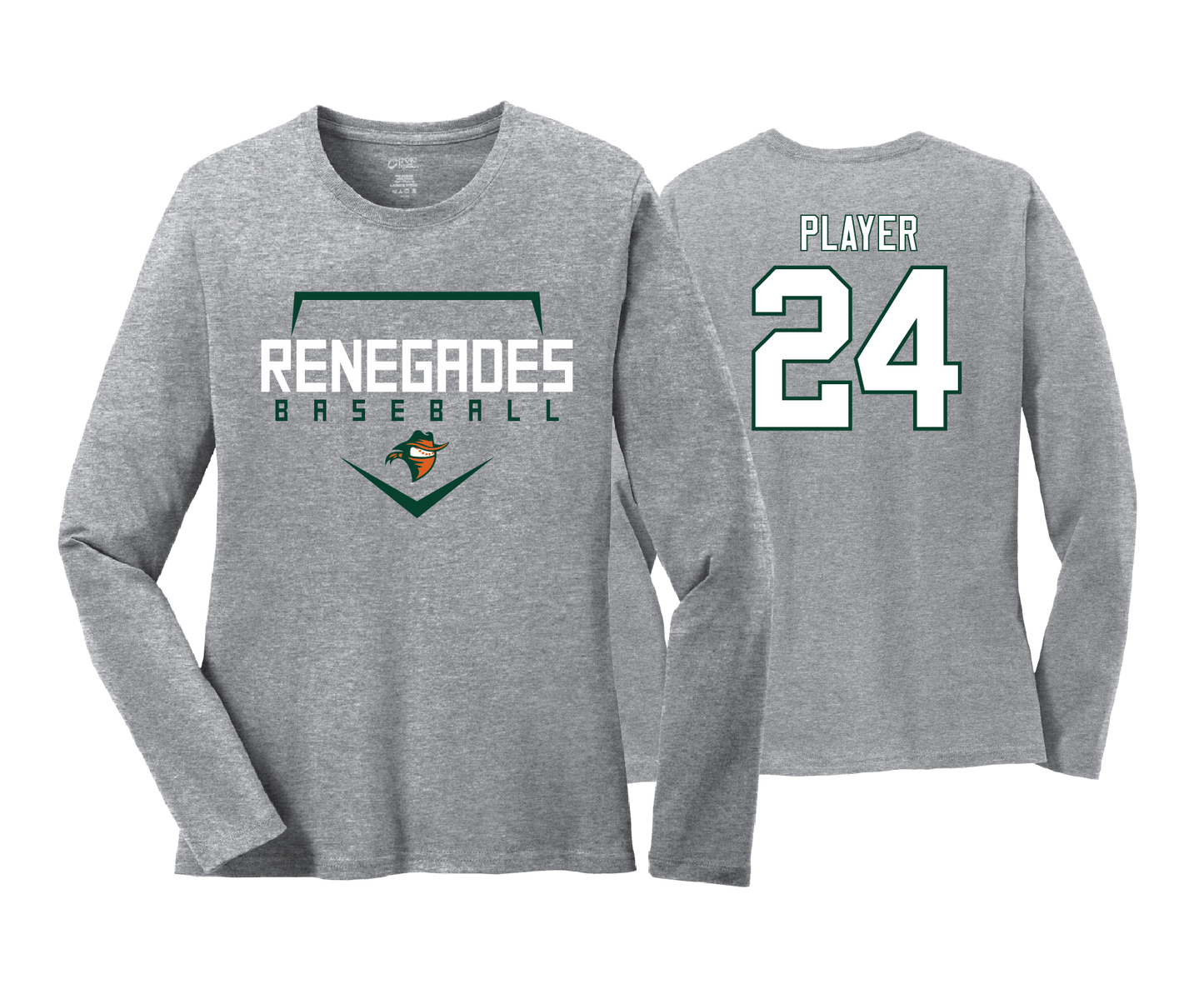Renegades - Women's LS Heather Grey Cotton Tee