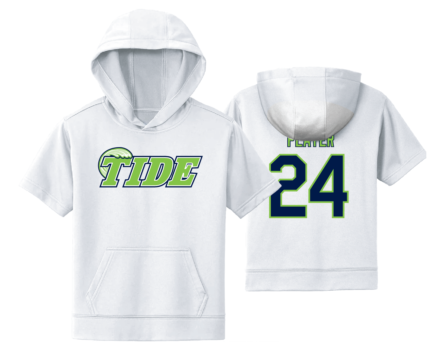 Tide - DTF | Unisex Fleece Short Sleeve Hooded Pullover