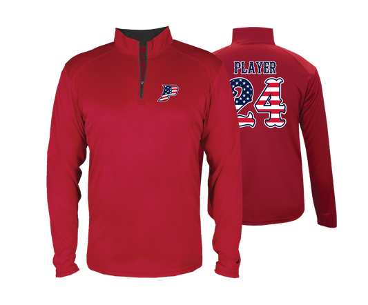 Patriots Baseball - DTF | Men's Long Sleeve Performance 1/4 Zip