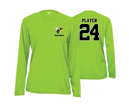 Green Hornets - DTF Womens Long Sleeve Performance Tee