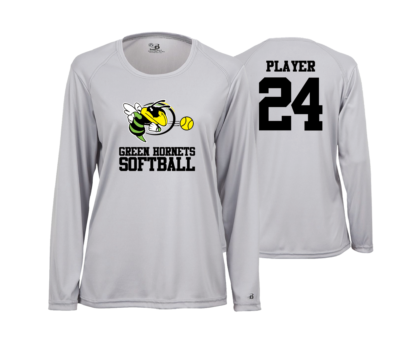 Green Hornets - DTF Womens Long Sleeve Performance Tee