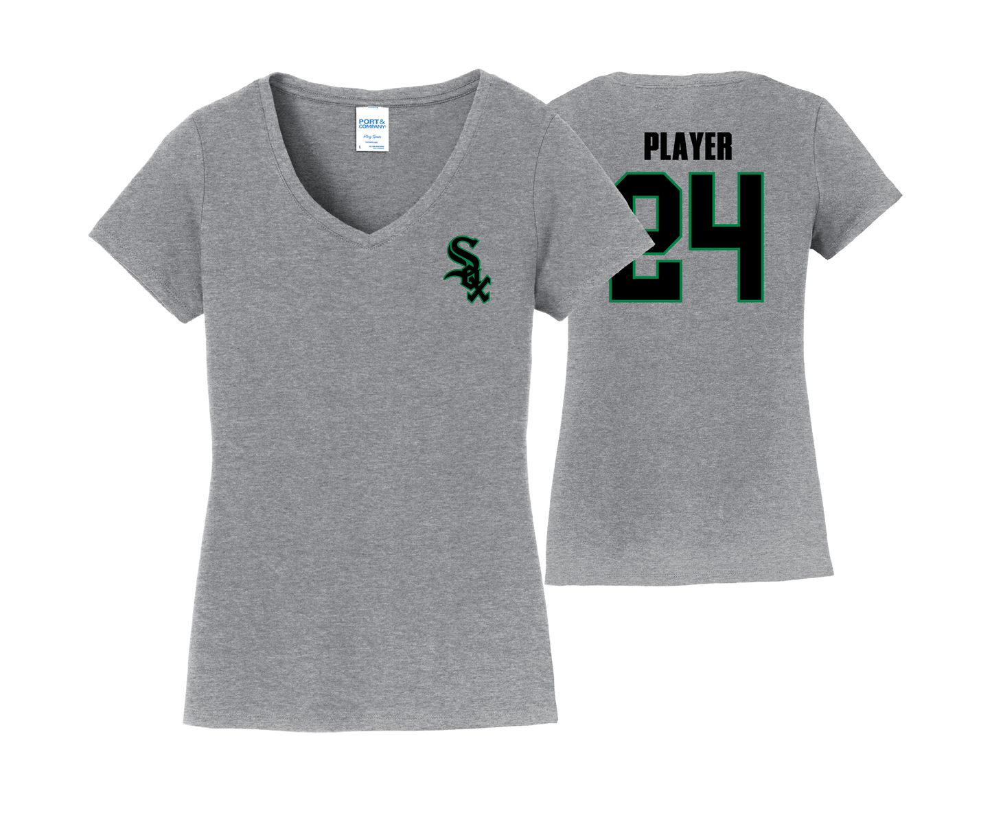 Black Sox Mom - Women's Cotton V neck