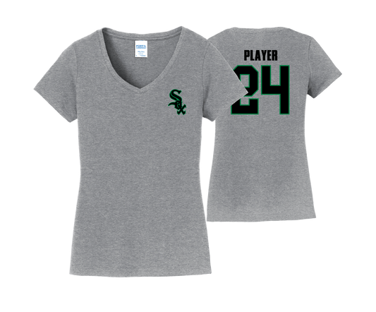 Black Sox Mom - Women's Cotton V neck