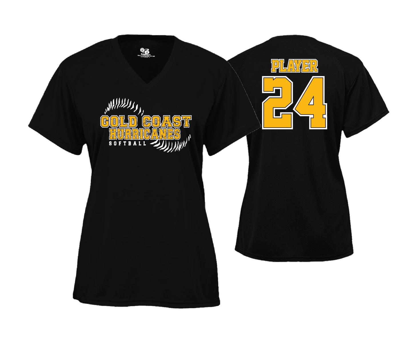 Gold Coast Hurricanes - DTF | Womens Short Sleeve V-Neck Performance Tee