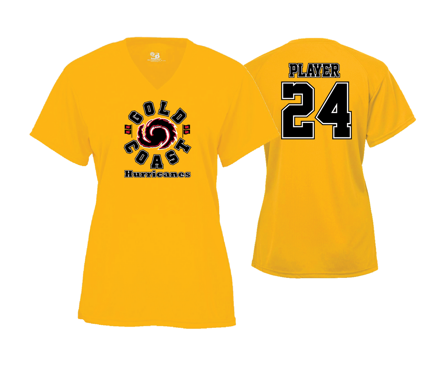 Gold Coast Hurricanes - DTF | Womens Short Sleeve V-Neck Performance Tee