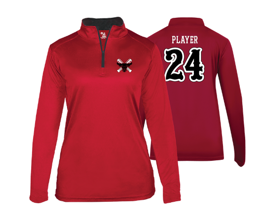 Frederick Bulls - DTF | Women's Long Sleeve Performance 1/4 Zip