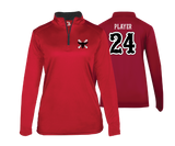 Frederick Bulls - DTF | Women's Long Sleeve Performance 1/4 Zip