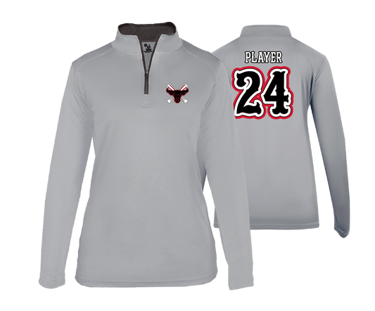 Frederick Bulls - DTF | Women's Long Sleeve Performance 1/4 Zip
