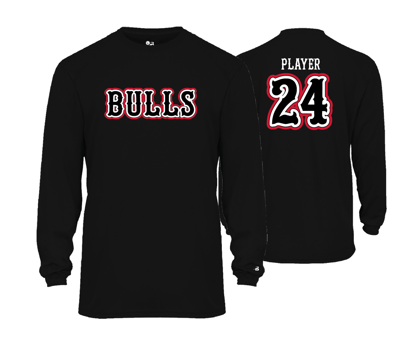 Frederick Bulls Performance Tees- BLACK