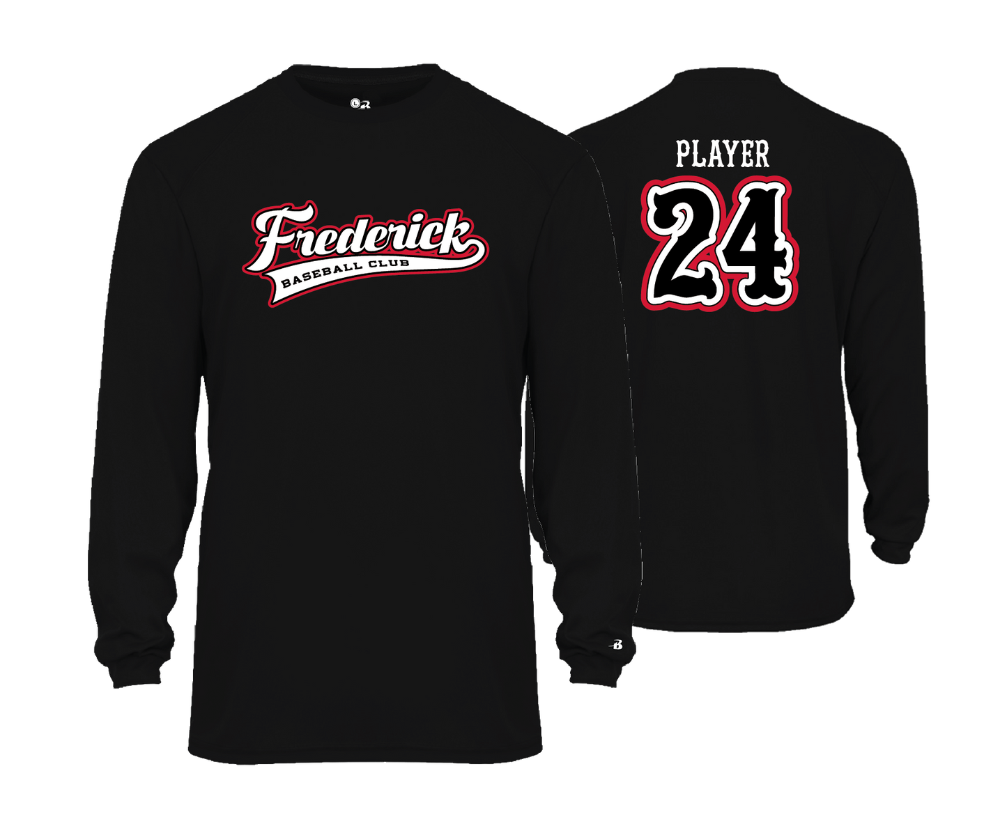 Frederick Bulls Performance Tees- BLACK