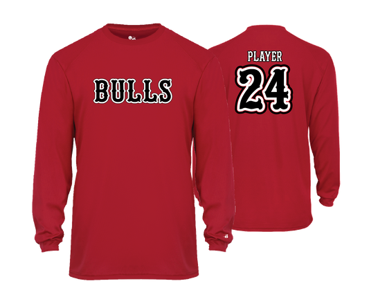 Frederick Bulls Performance Tees- RED