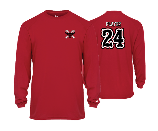 Frederick Bulls Performance Tees- RED
