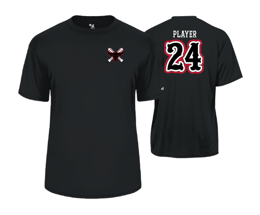 Frederick Bulls Performance Tees- BLACK