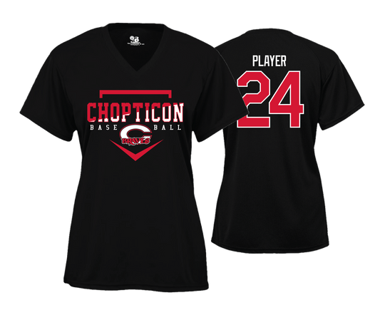 Chopticon Braves Baseball Women's V Neck Performance Tees