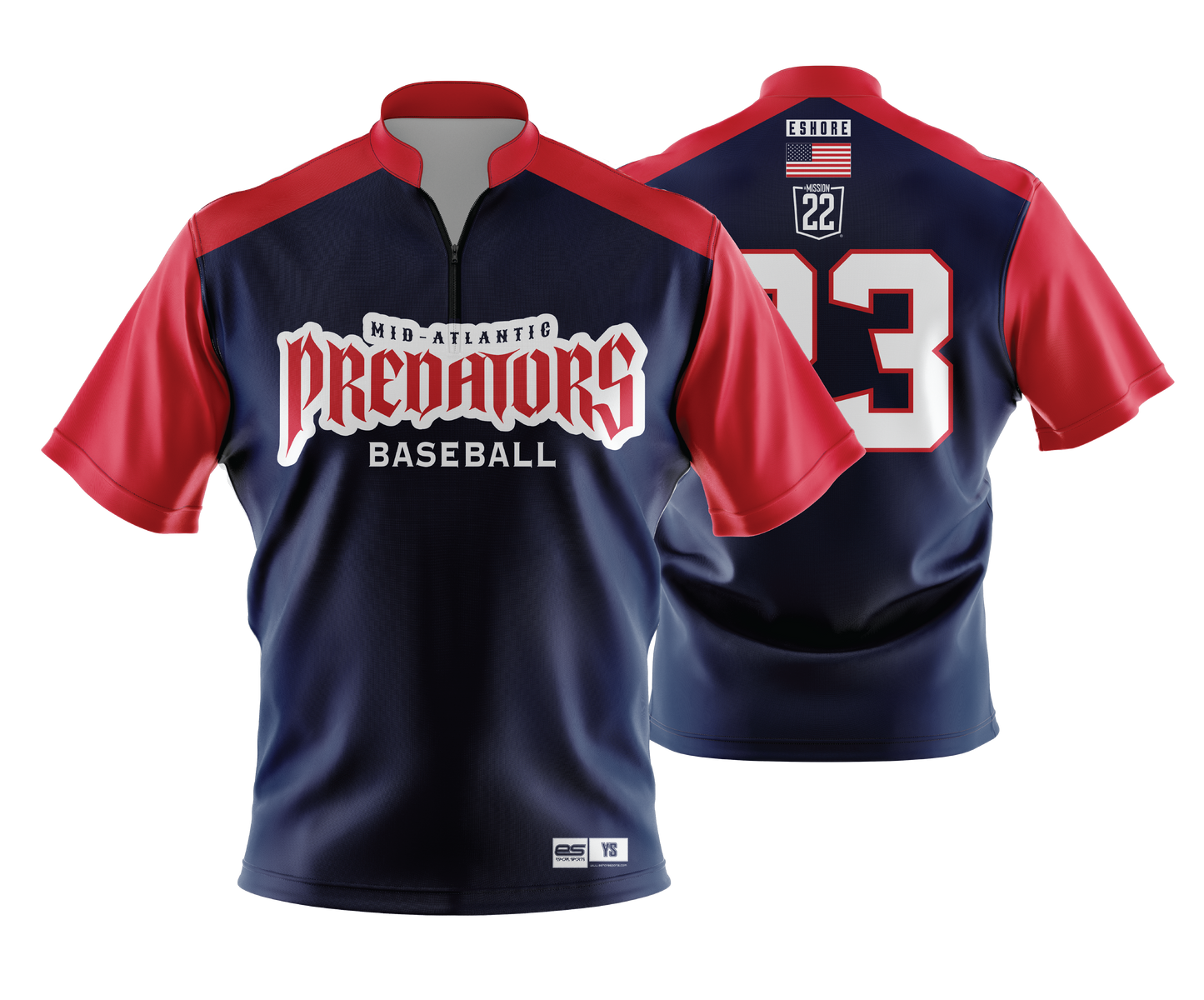 Mid Atlantic Predators - FDS | 1/4 Zip Batting Jacket