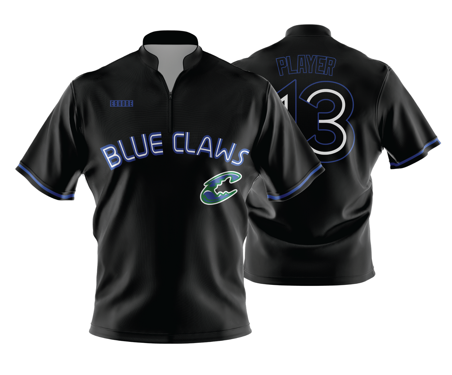 Chesapeake Blue Claws - FDS | Unisex Short Sleeve 1/4 Zip Batting Jacket