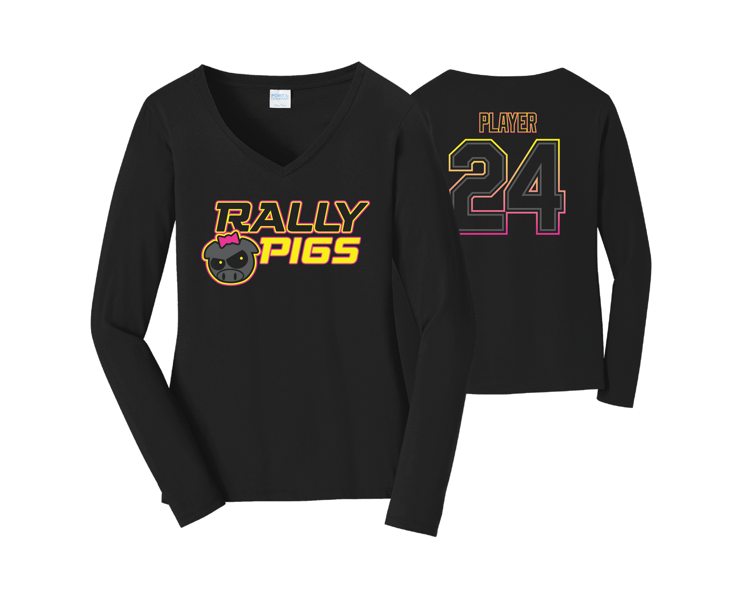 Rally Pigs - DTF | Women's Long Sleeve Cotton Tee