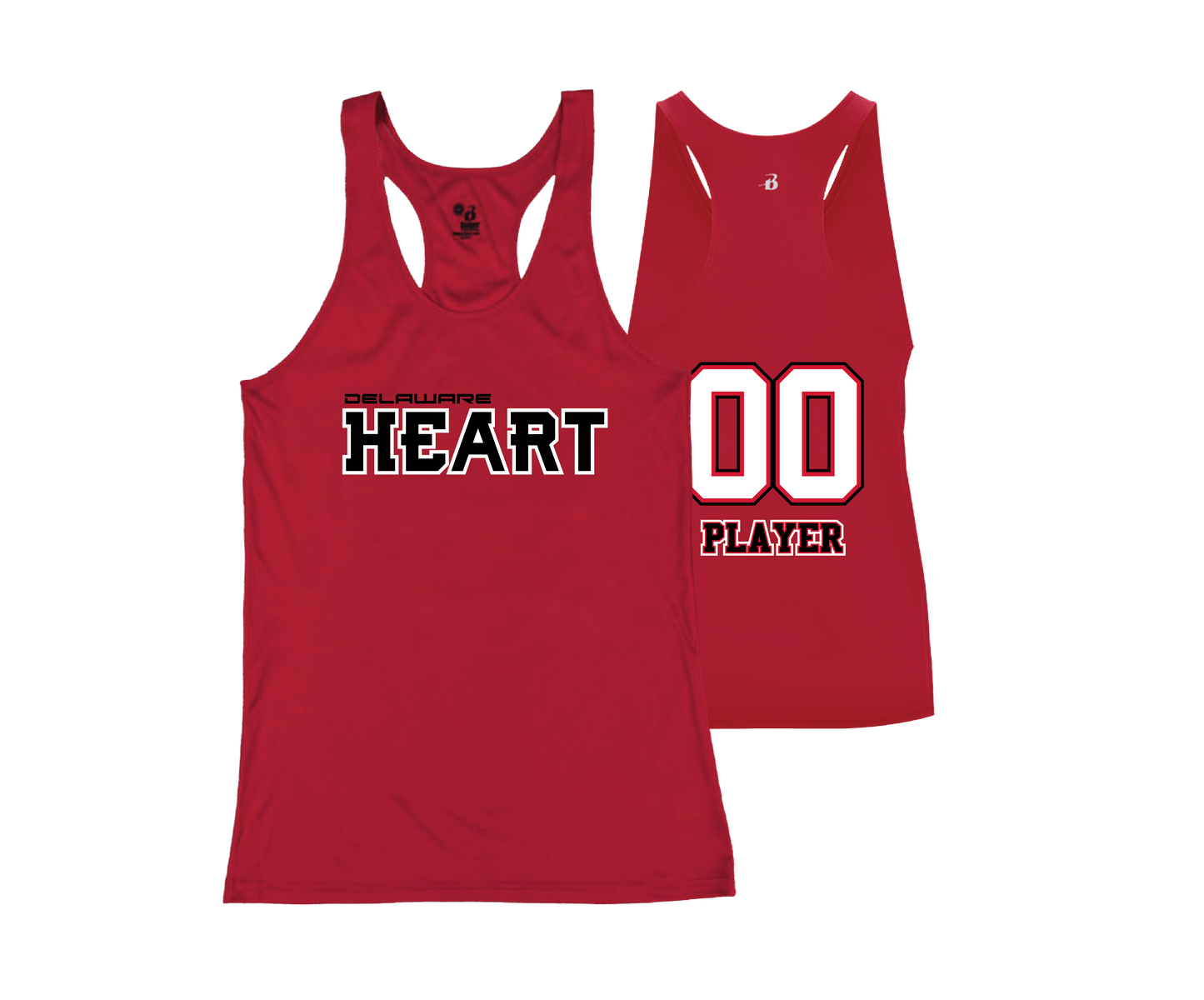 Delaware Heart - DTF Womens Performance Racerbank