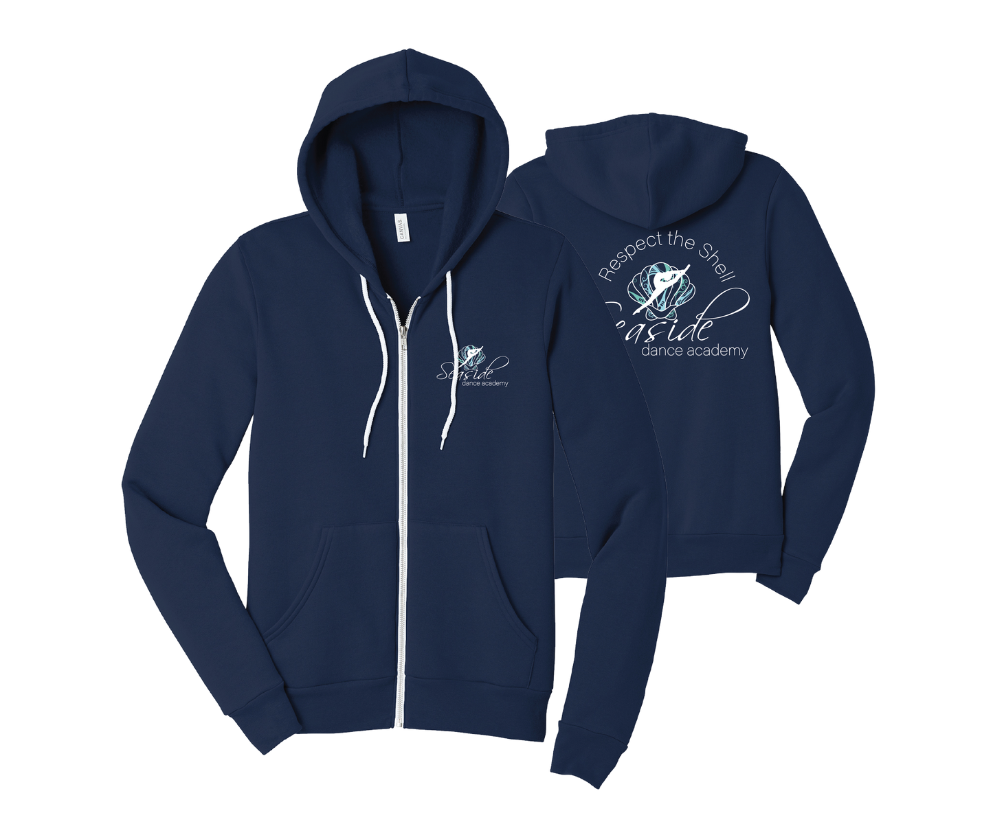Seaside Dance - DTF | BELLA+CANVAS® Unisex Fleece Zip Up Hoodie