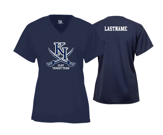 KIHS Clay Target Team - DTF | Women's Short Sleeve V-Neck Performance Tee