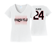 Chopticon Braves Softball - Womens Short Sleeve Cotton Shirt V Neck