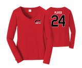 Chopticon Braves Softball - Women's Long Sleeve Cotton Shirt V Neck